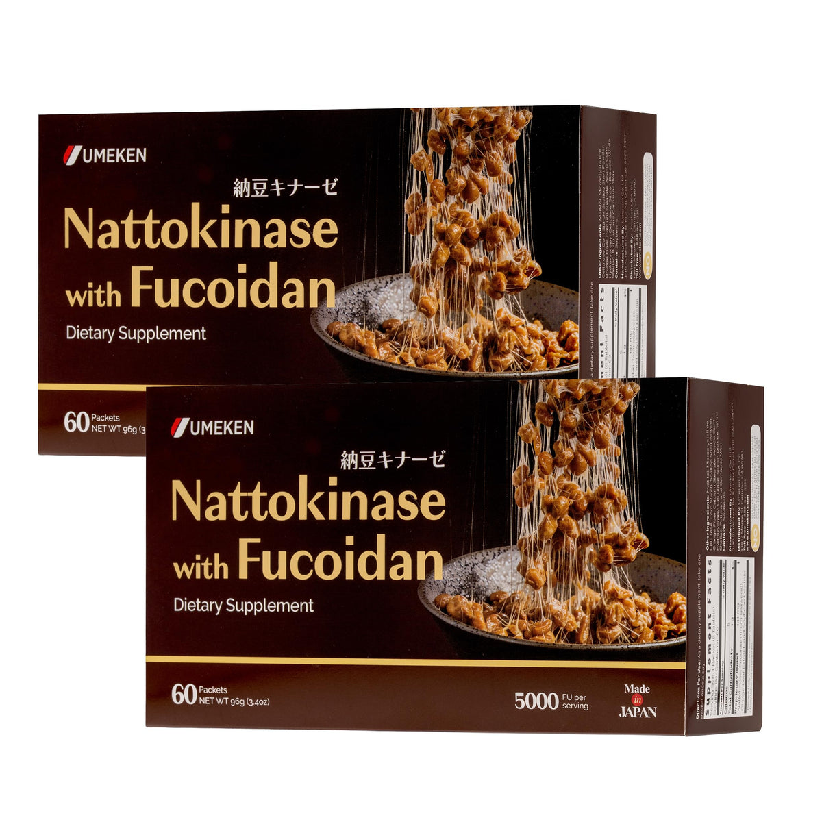 Umeken Nattokinase Plus Fucoidan paquet avant avec sachets