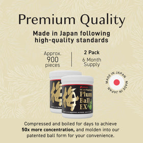 Umeken Plum Ball EX 180g sur une table en bois