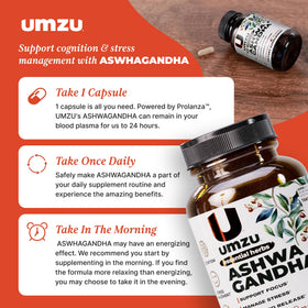 UMZU Ashwagandha, capsules dans la main