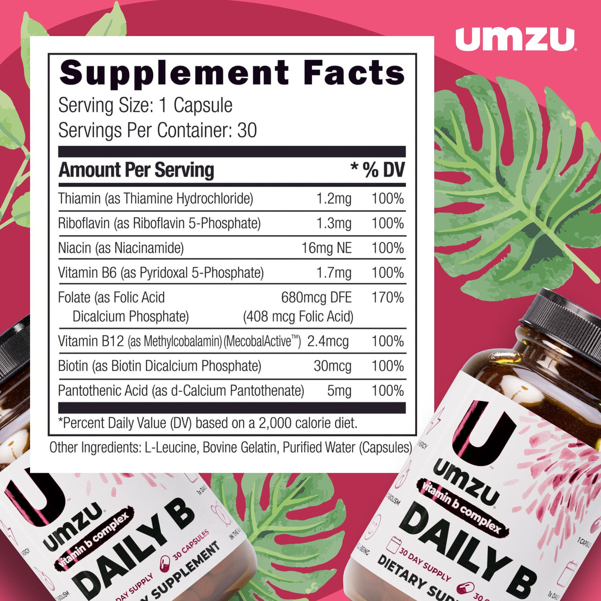 UMZU Complexe de Vitamines B 30 jours avec gélules
