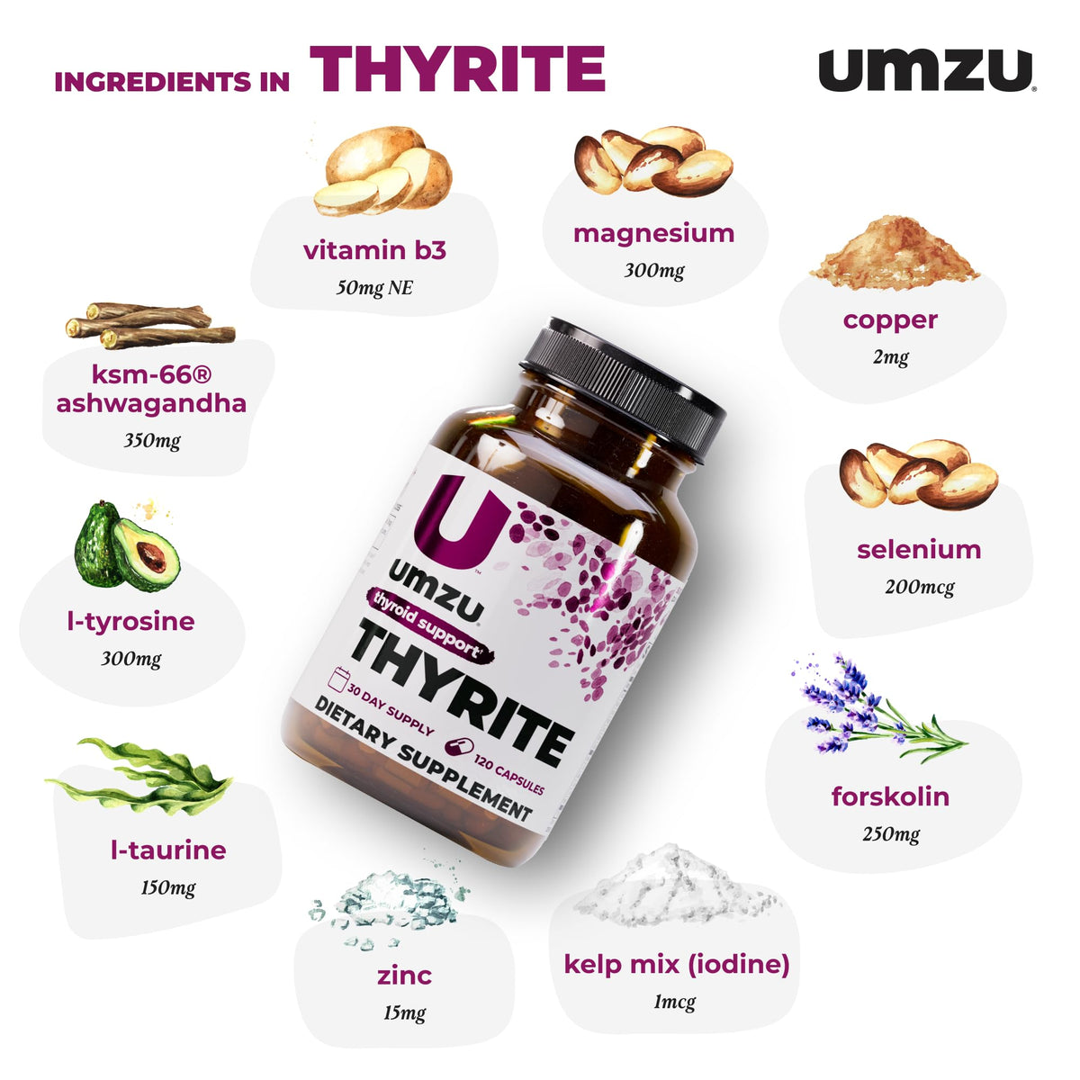 UMZU Thyrite Complément Alimentaire avec vue latérale