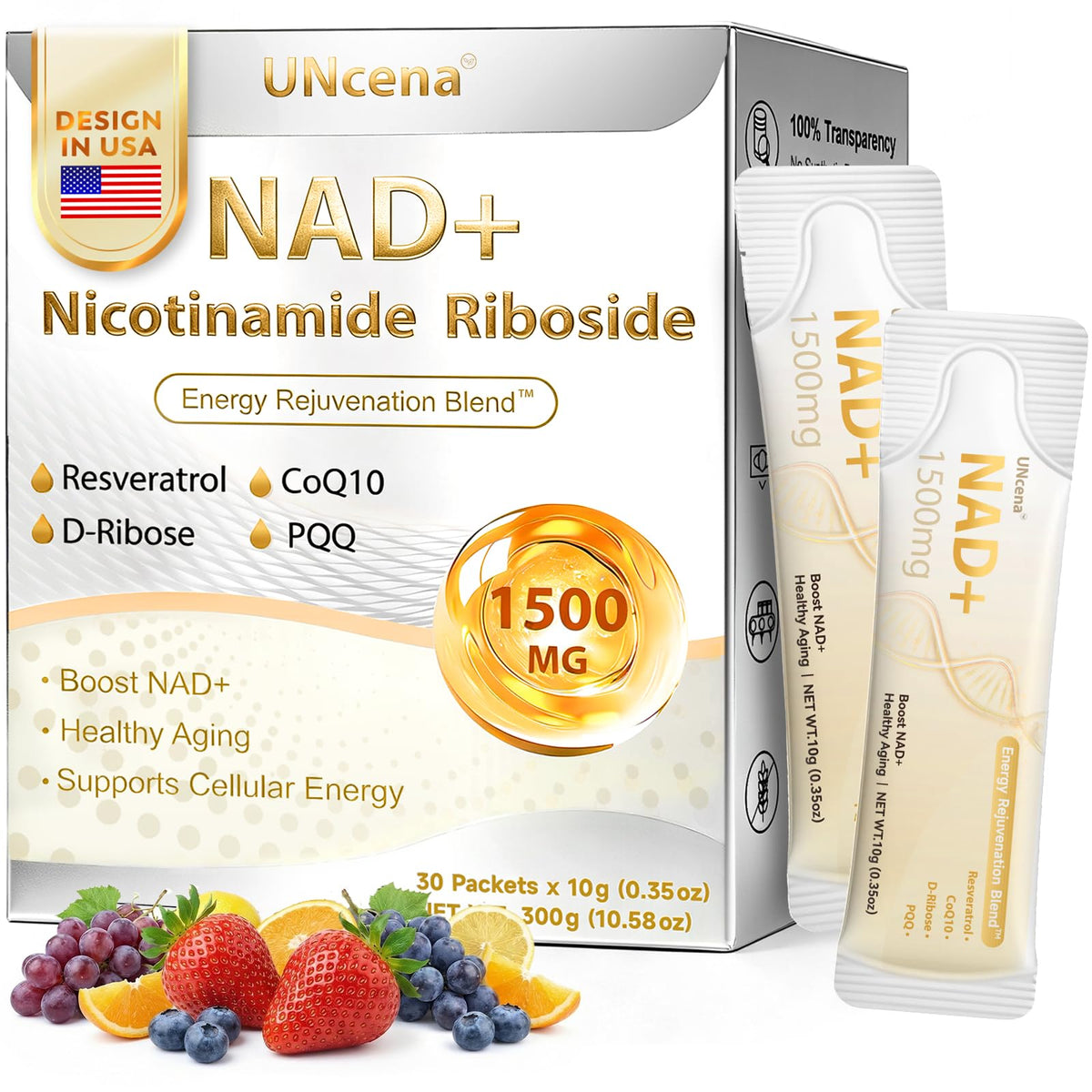 UNcena complément liquide NAD+ 1500mg sachets individuels