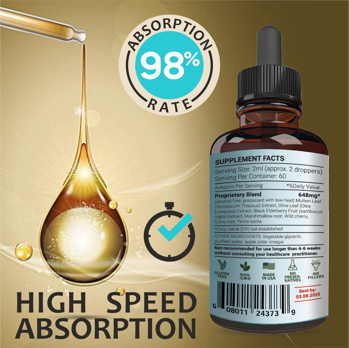 Undelio LUNG DEFENSE Complément Alimentaire 120 ml avec une cuillère doseuse