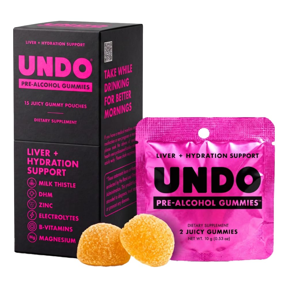 Undo Gummies pré-alcool sachet tropical avec deux gélules