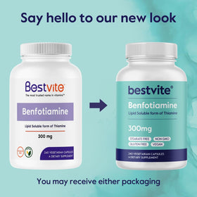 Une capsule de BESTVITE Benfotiamine sur fond blanc