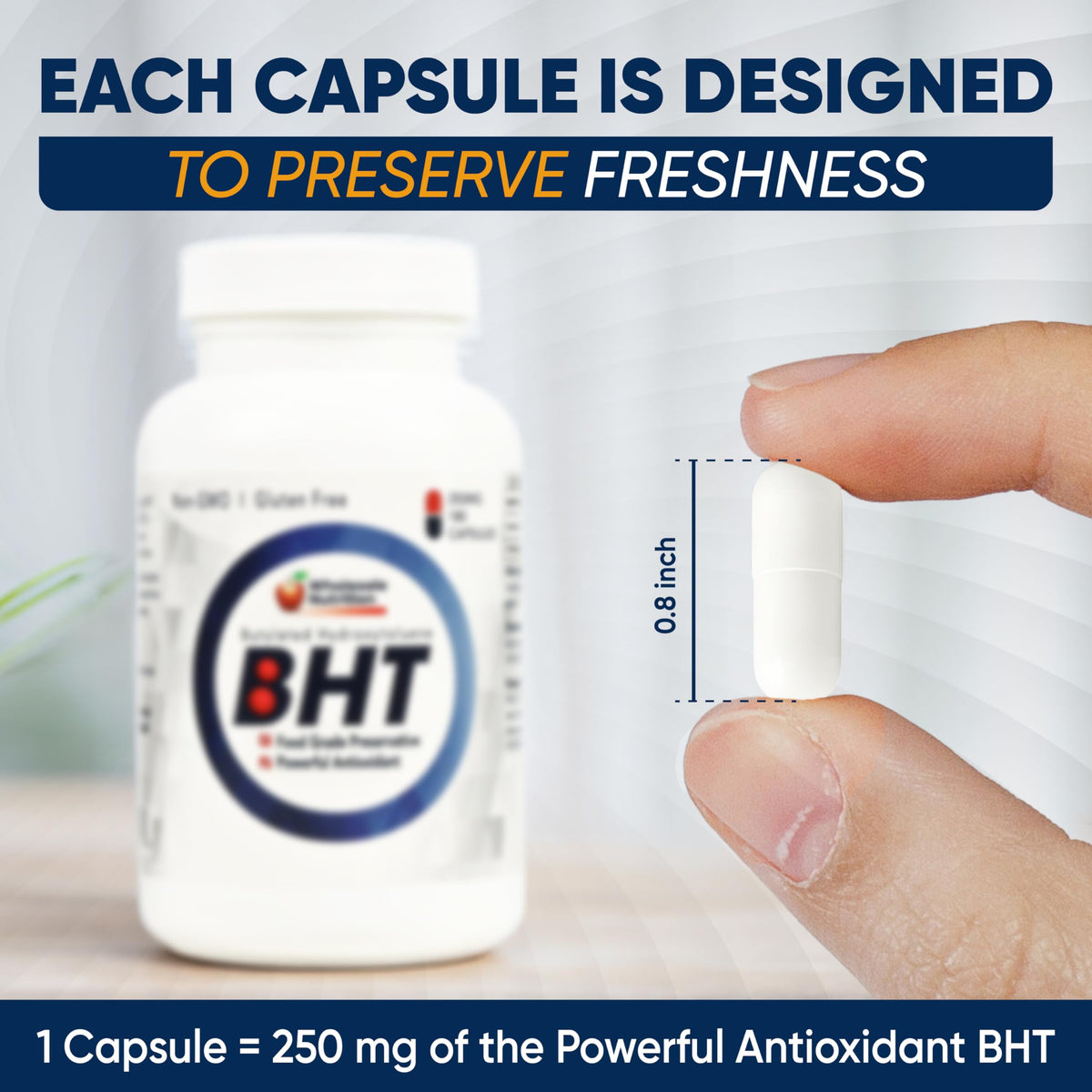 Une capsule de BHT ouverte avec une cuillère