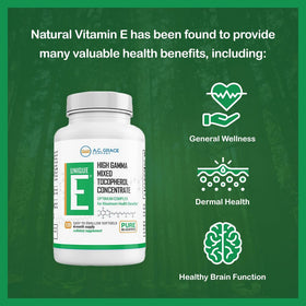 UNIQUE E Vitamine E Mélangée, gélules dans une main