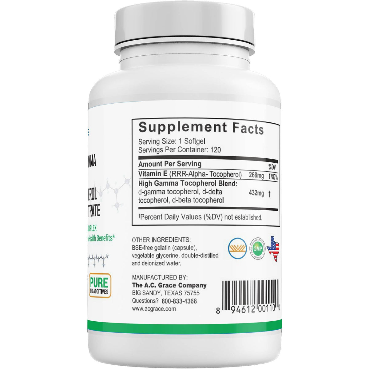 UNIQUE E Vitamine E Mélangée, gélules sur une table