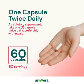 Univera Énergie Cellulaire 60 Capsules avec un verre d'eau