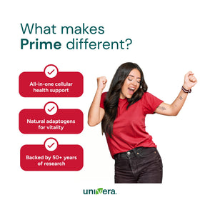 Univera Énergie Cellulaire 60 Capsules sur un fond neutre