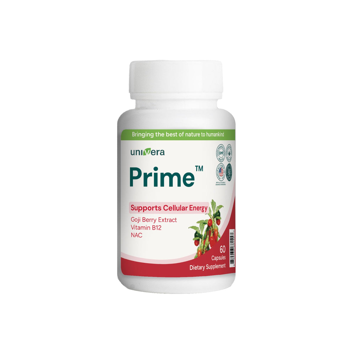 Univera Énergie Cellulaire 60 Capsules vue de face
