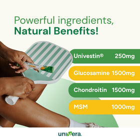 Univera Glucosamine avec une cuillère de poudre