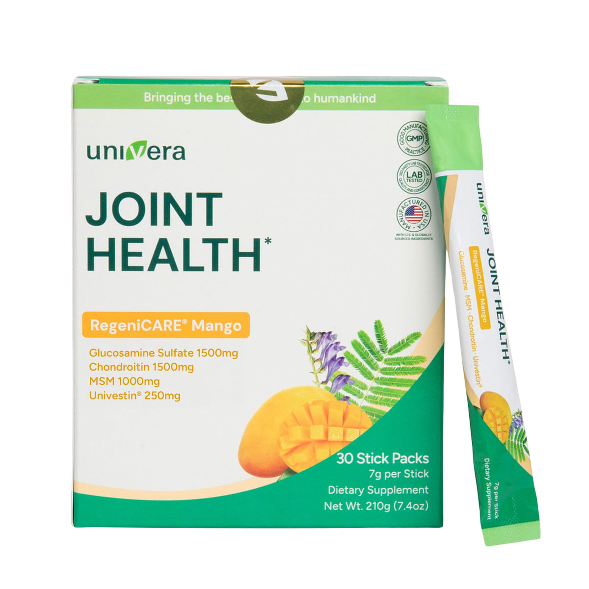 Univera Glucosamine, Chondroitin, MSM et Univestin en sachets individuels