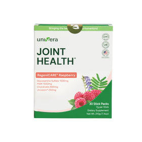 Univera Glucosamine Chondroitin MSM poudre stick pack framboise