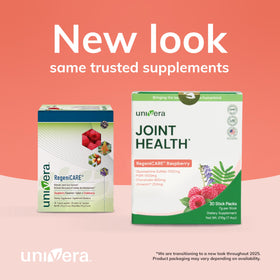 Univera Glucosamine Chondroitin MSM poudre stick pack ouvert