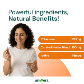 Univera km KAPS Potassium capsules sur fond blanc