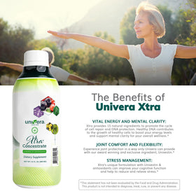 Univera Xtra Concentrate 1 L avec un verre d'eau