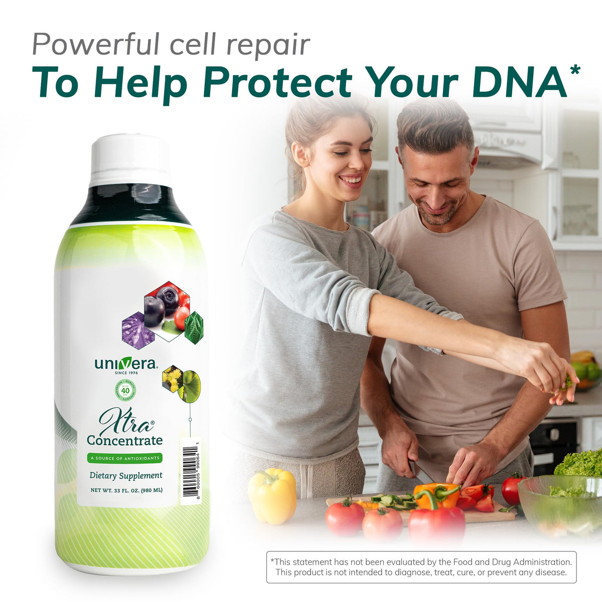 Univera Xtra Concentrate 1 L posé sur une table
