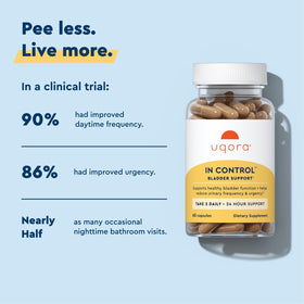 Uqora Complément Alimentaire Soutien Vésical 120 Capsules sur fond blanc