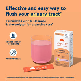 Uqora Flush sachets avec instructions d'utilisation