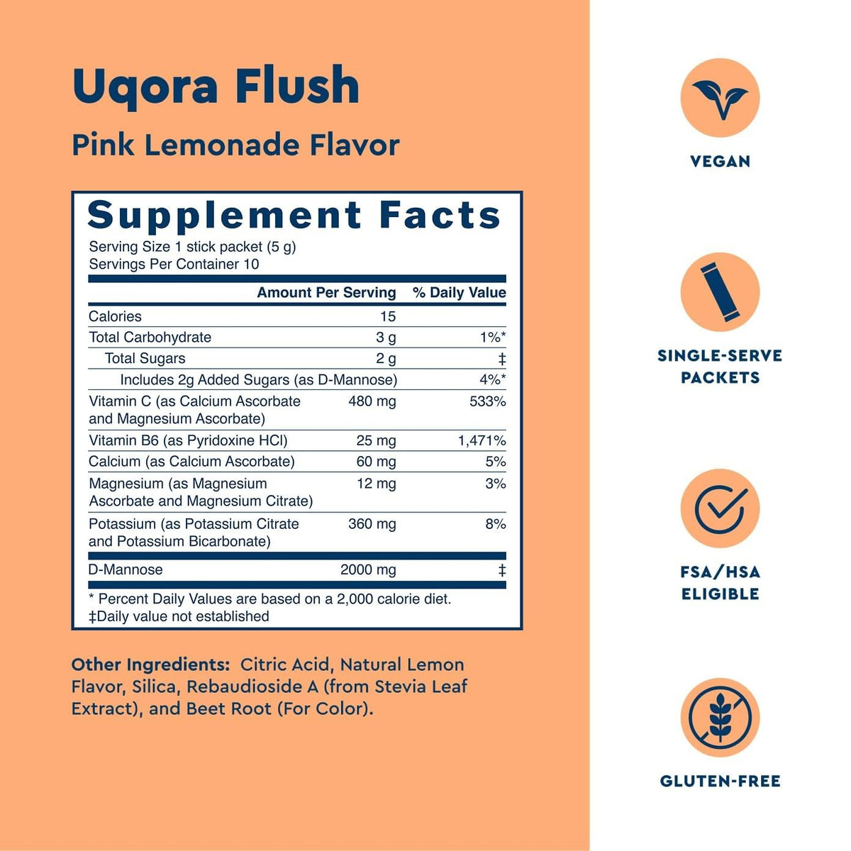 Uqora Flush sachets dans leur emballage