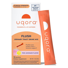 Uqora Flush sachets saveur citron rose, vue de face