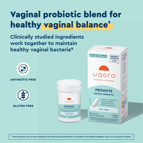 Uqora Promote Probiotique Vaginal 30 Capsules sur une table