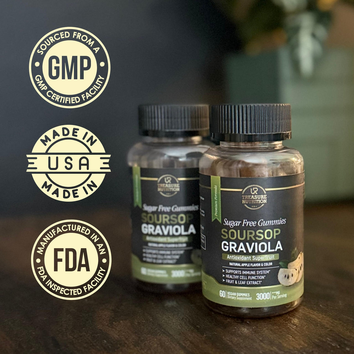 UR Treasure Nutrition Gummies Graviola Soursop 3000mg gummies with apple flavor