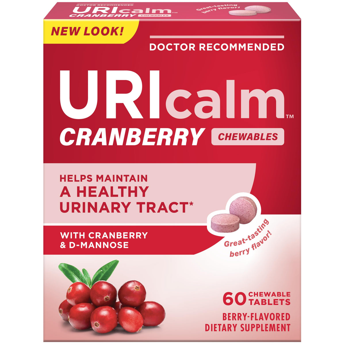 Uricalm Cranberry 60 comprimés vue avant avec emballage