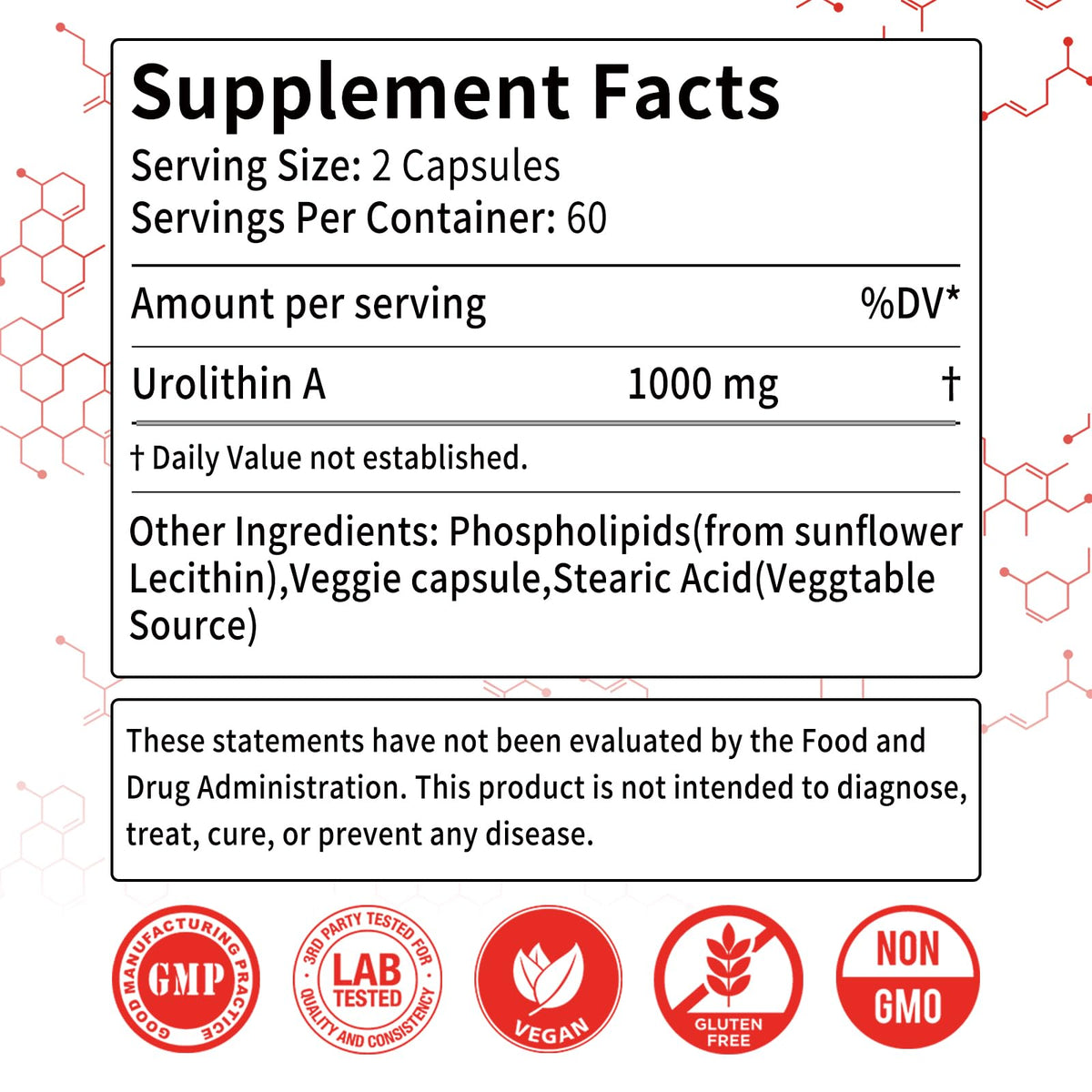 Urolithin A 1000mg Uroliso capsules side view