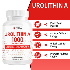 Urolithin A 1000mg Uroliso capsules with dosage information