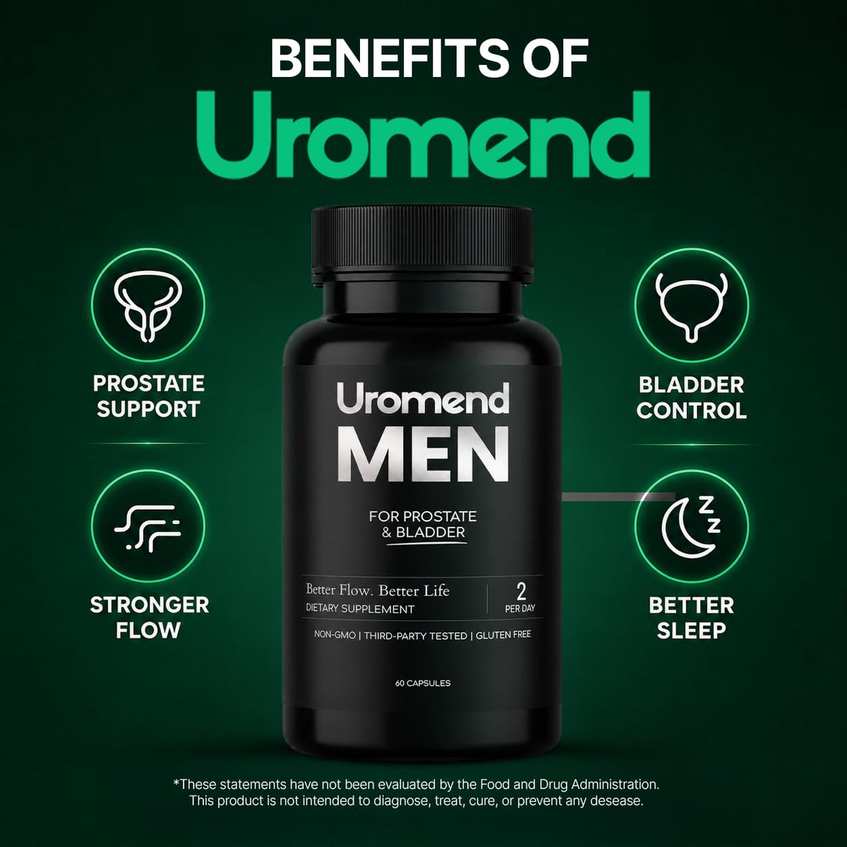Uromend Complément Alimentaire Prostate 60 Capsules avec étiquette