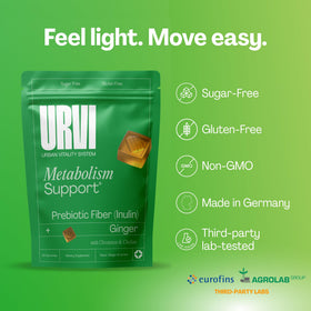 URVI Gummies de soutien au métabolisme, gros plan sur la texture des gummies