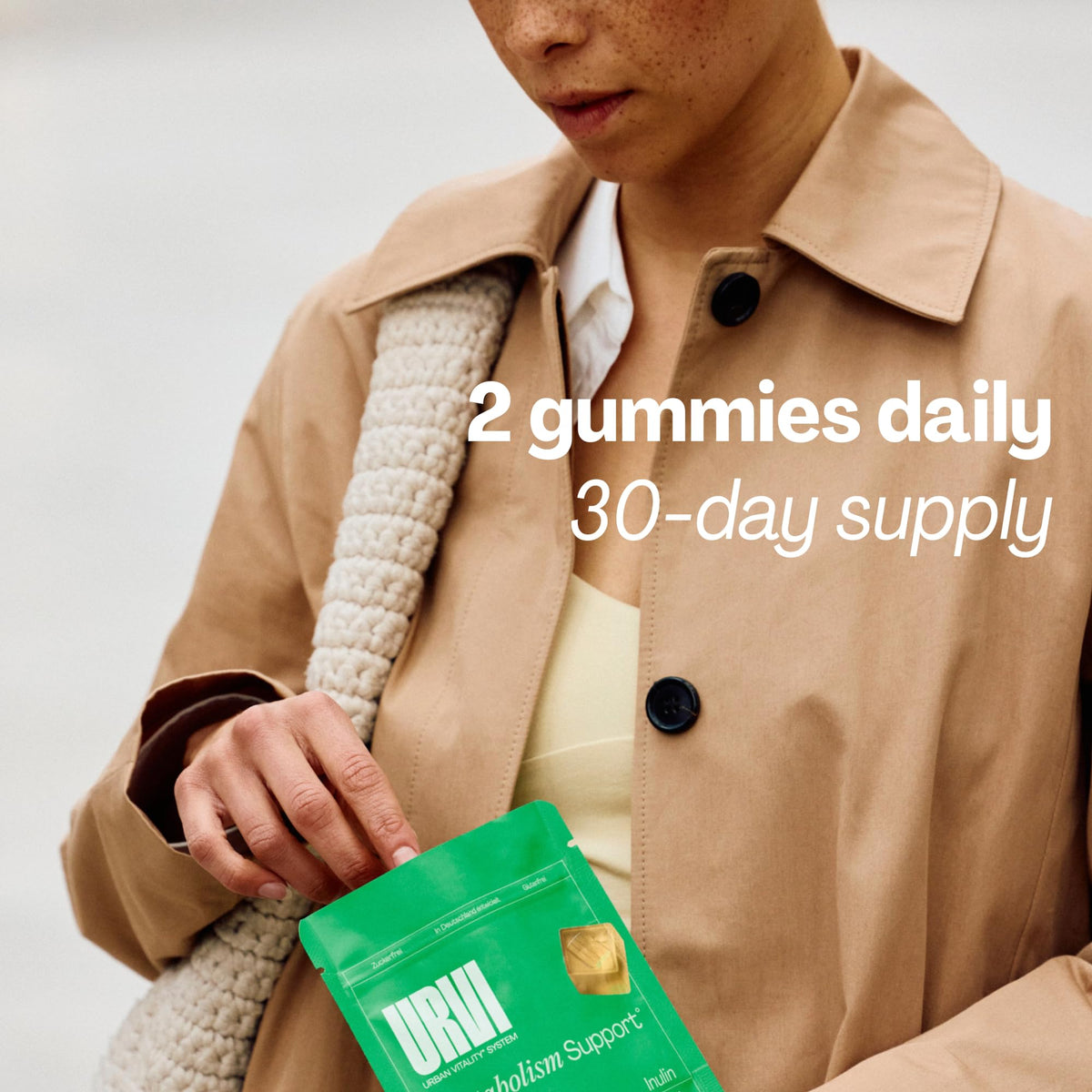 URVI Gummies de soutien au métabolisme, vue arrière de l'emballage