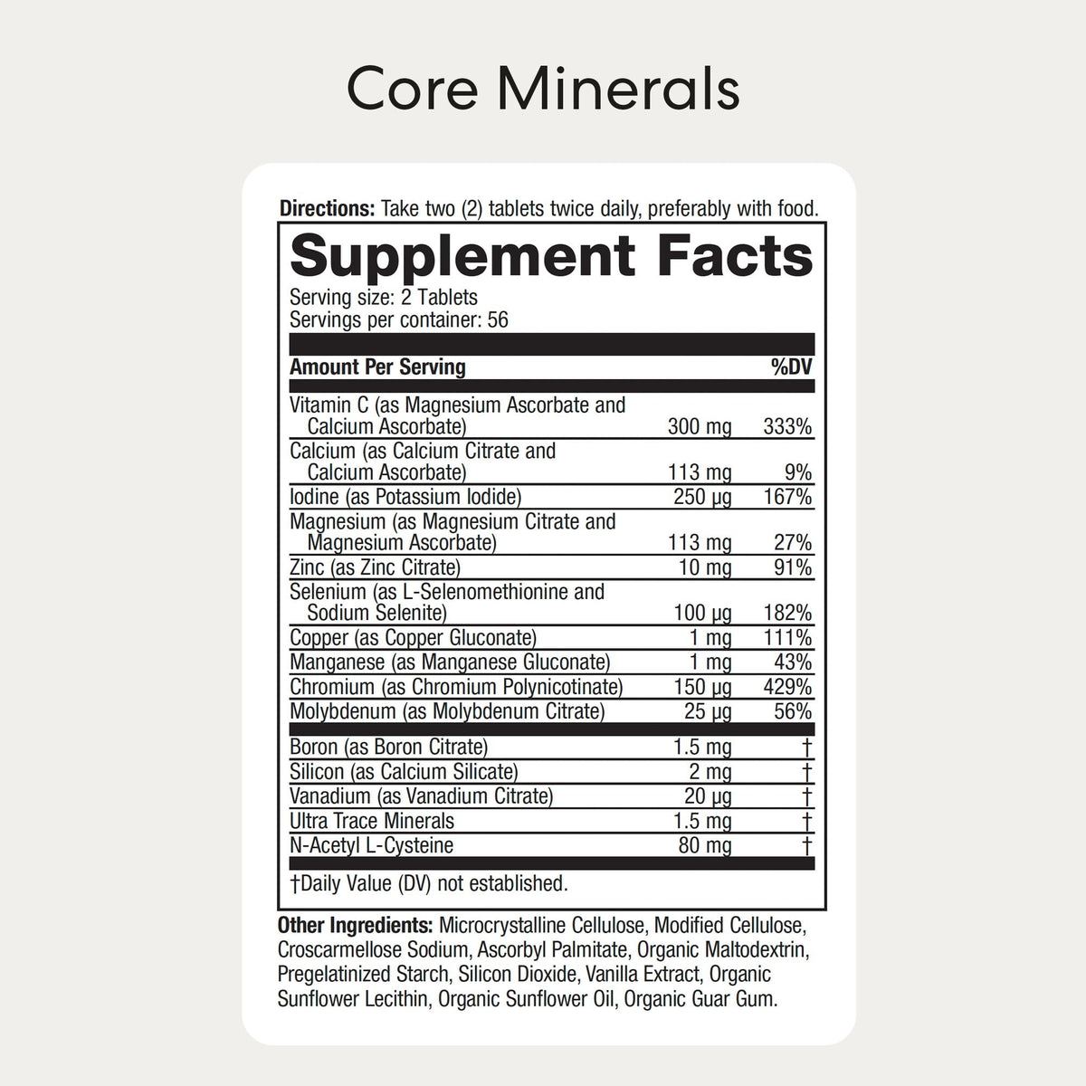 USANA CellSentials Minéraux de Base emballage