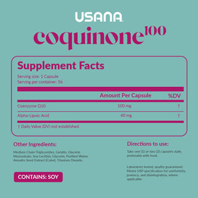 USANA CoQuinone 100 CoQ10 gélules avec emballage