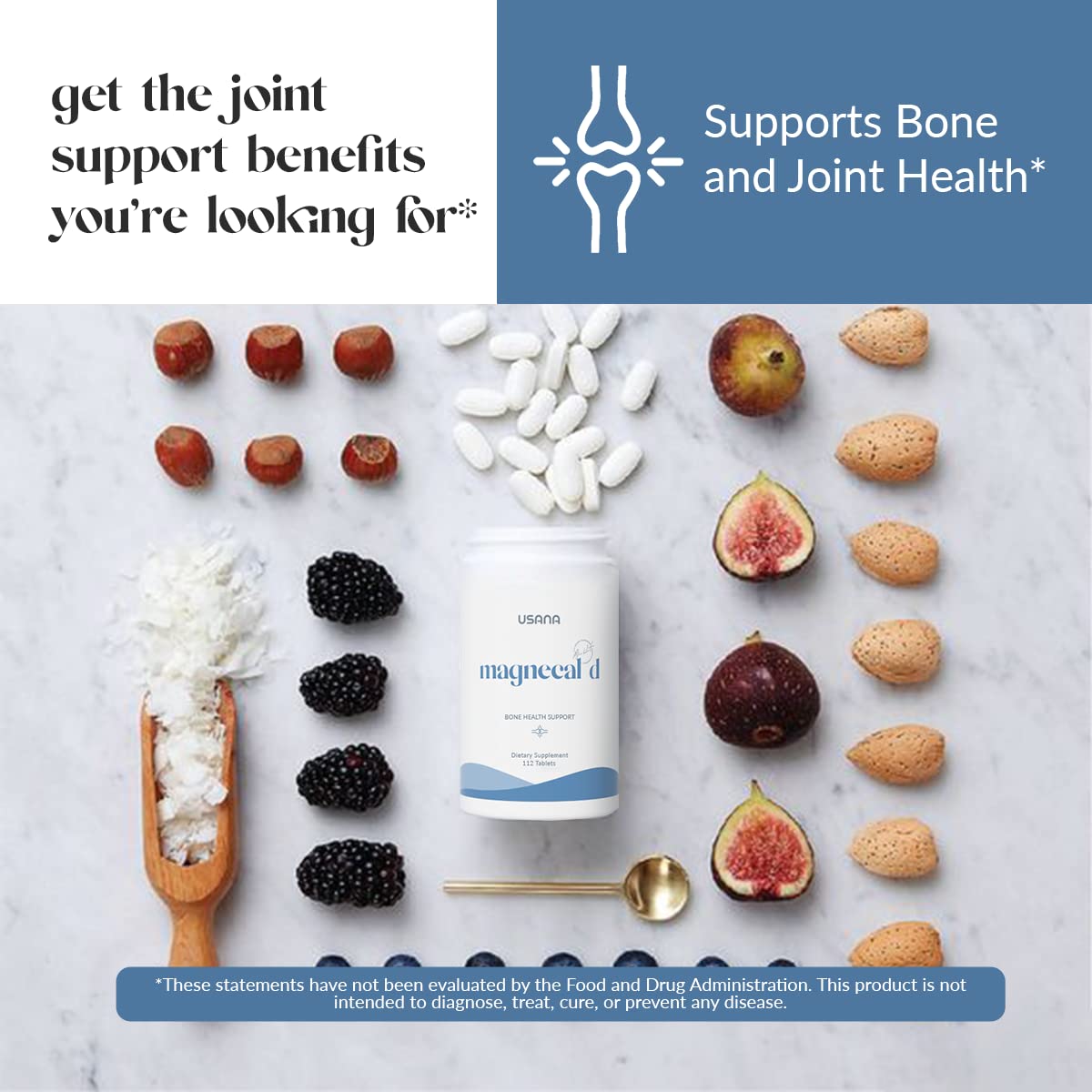 USANA MagneCal D 112 comprimés avec étiquette visible