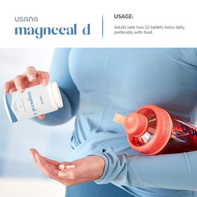 USANA MagneCal D comprimés en mode lifestyle sur un comptoir