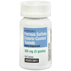 Usher-Smith Ferrous Sulfate 325mg comprimé en gros plan