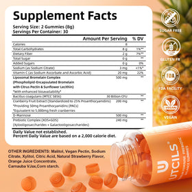 Utcils Gélifiés Équilibre Féminin Premium 60 Gummies, arrière