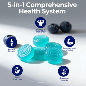 Utcils Gummies Multivitamines pour Hommes 5-en-1 avec étiquette