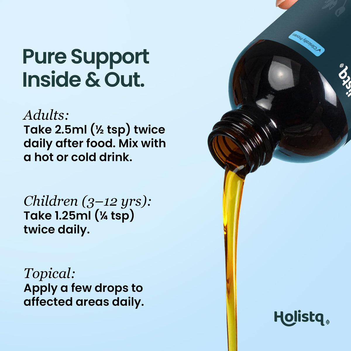 Utilisation de l'huile de nigelle HOLISTQ sur la peau
