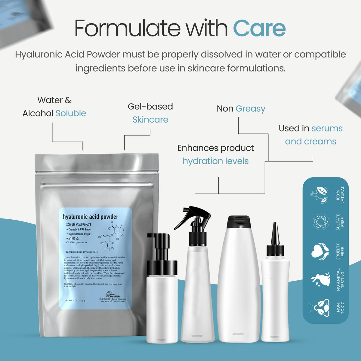 Utilisation de la poudre d'acide hyaluronique dans une routine de soin