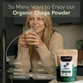 Utilisation de la poudre de champignon Chaga bio dans un smoothie