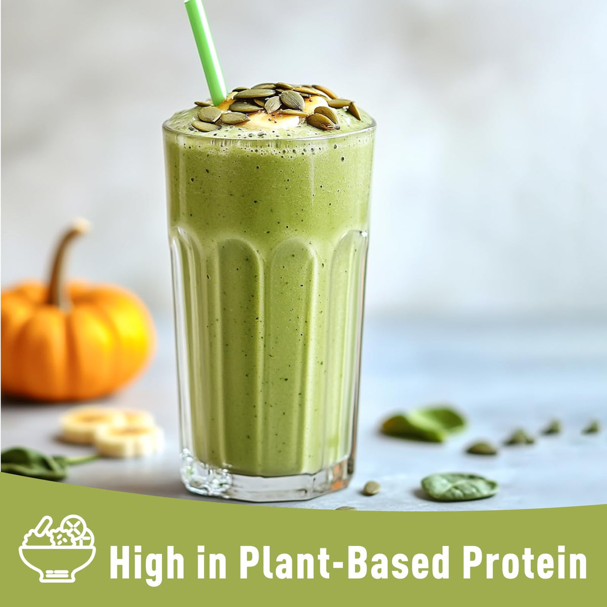 Utilisation de la poudre de protéine de graines de citrouille bio 'D ORGANIC dans un smoothie
