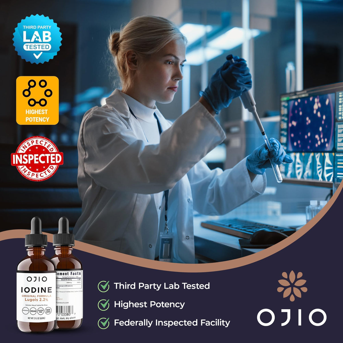 Utilisation de la solution d'iode Lugol d'Ojio dans une boisson
