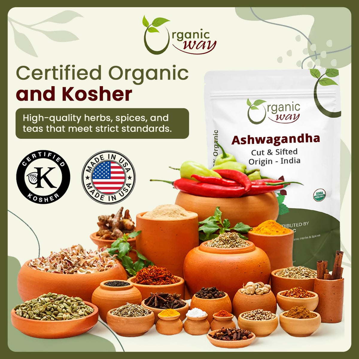 Utilisation de racine d'ashwagandha bio dans une recette