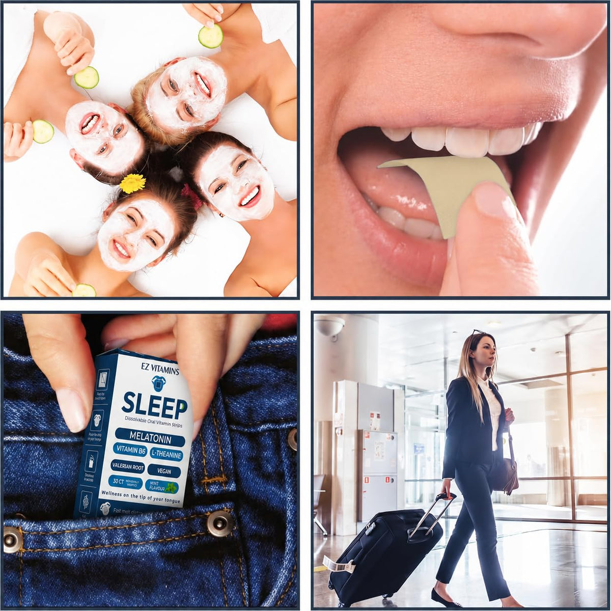 Utilisation des bandes de sommeil EZ VITAMINS dans un cadre quotidien
