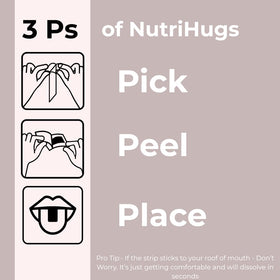 Utilisation des bandes orales MedHugs NutriHugs avant le coucher