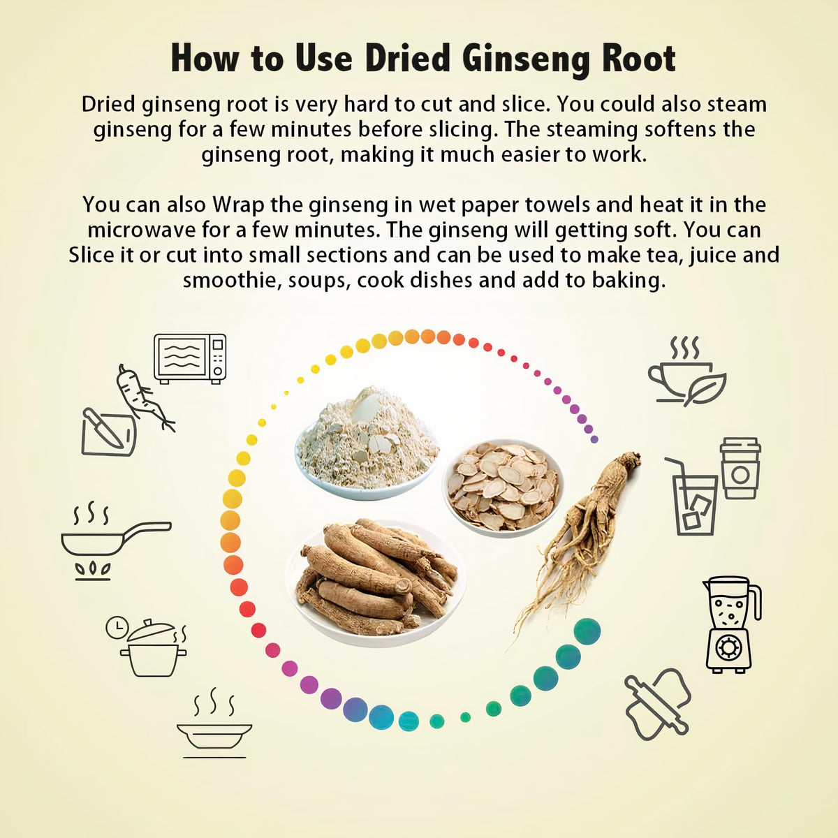 Utilisation des racines de ginseng dans une tisane